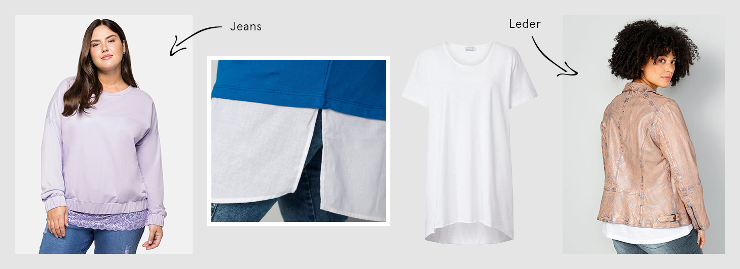 T-Shirt Verlängerung Jeans Leder