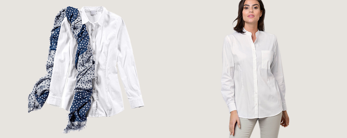 MONA Ratgeber Weiße-Blusen-Looks Model mit weißer Bluse