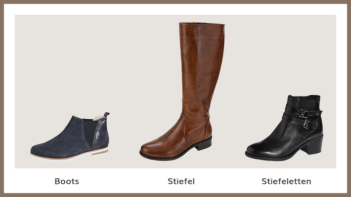 MONA Ratgeber Stiefel und Boots Beispiele für Stiefel Boots Stiefeletten