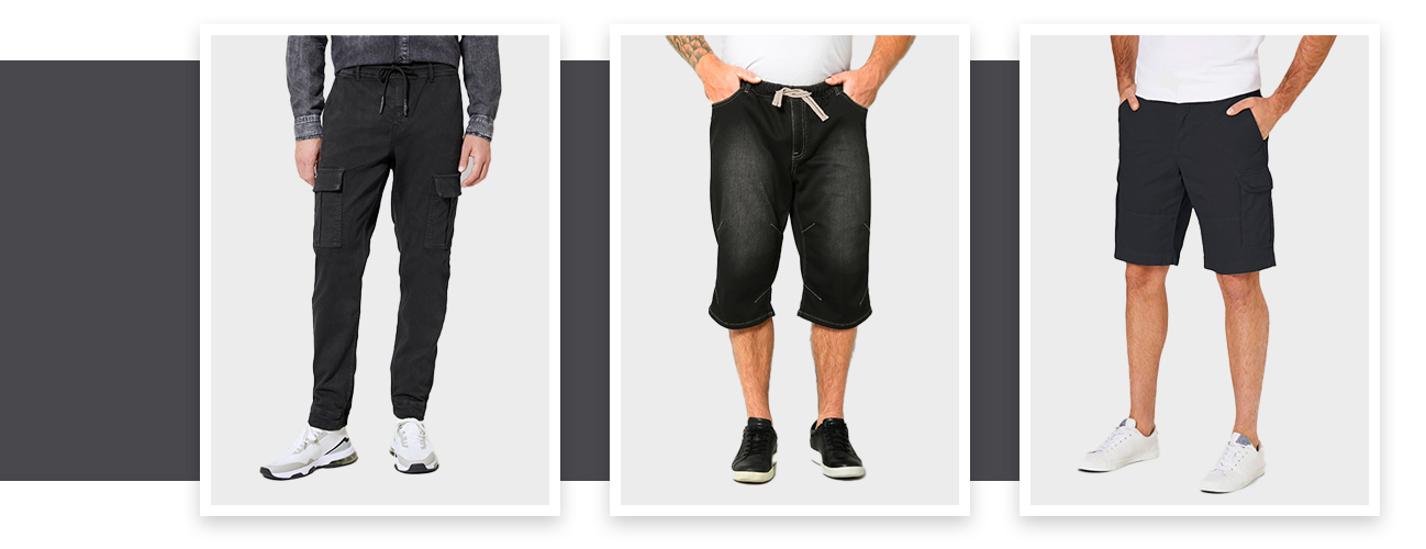 Schwarze Hose kombinieren Herren Cargo Bermuda Shorts