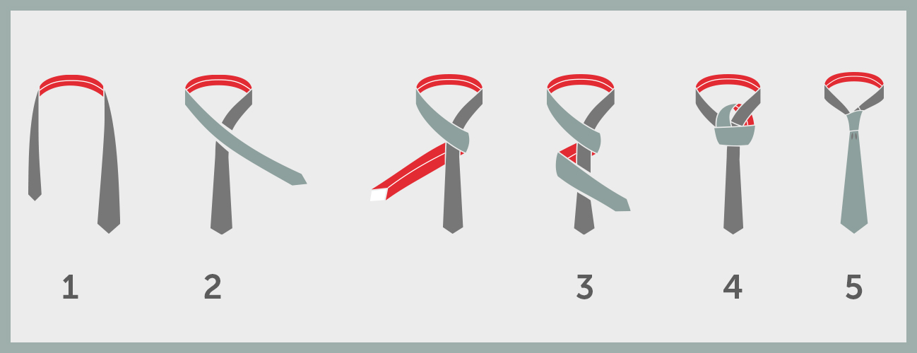 Krawatte binden Kreuzknoten